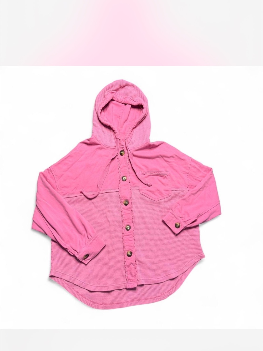 American Eagle Outfitters Pink Hooded Pullover Tee